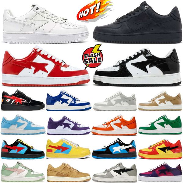 2024 Bapestar Schuhe Designer STA SK8 Frauen Herren lässige Low Flat Trainer Camo Combo Pink Grüne schwarze weiße Lackleder Tarn Turnschuhe Sneaker