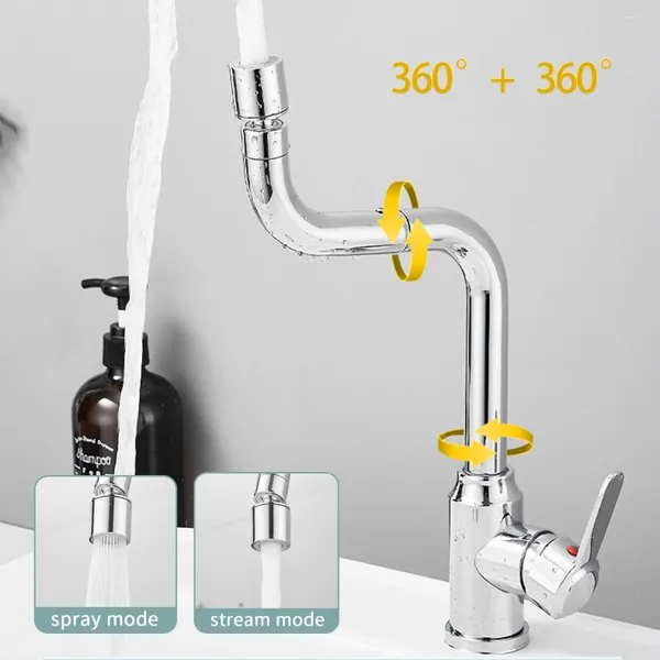 Banyo Lavabo Muslukları Mutfak Musluk Dönebilir Anti-Splash Aerator Genişletici Adaptörü ve Soğuk Su Tap Paslanmaz Çelik Kap Mixer