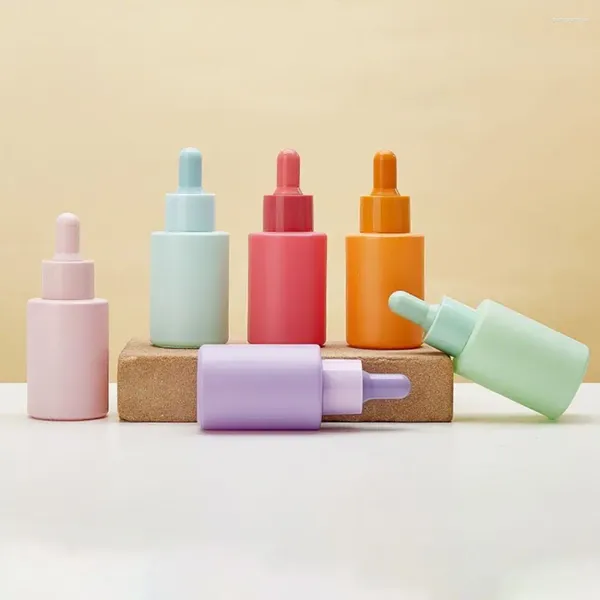 Bottiglie di stoccaggio macaron bottiglia olio essenziale bottiglia di vetro colorato reciposo distributore cosmetico ad ispessione attaccante