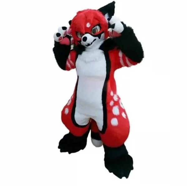 2024 Halloween Furry Husky Fox Mascot Costume Carnaval Performance Apparel Anime AD APAREL