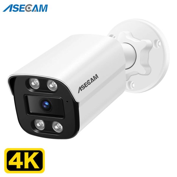 LENS NUOVA telecamera IP da 8 MP Audio POE OUTDOOR H.265 Onvif Metal Bullet Home Color Night Vision Surveillance Camera