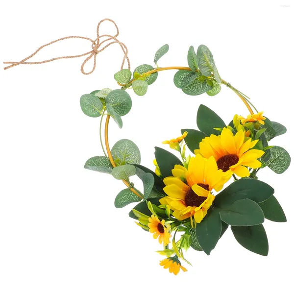 Dekorative Blumen Kränze für Vordertür Hochzeit Dekoration Anhänger Sommerkünstliche Sonnenblumengirlande