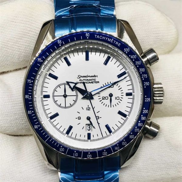 Designer Watch Auto Oujia Chaoba Sechs Pin Blue Circle White Face Vollautomatische mechanische Uhr KL015