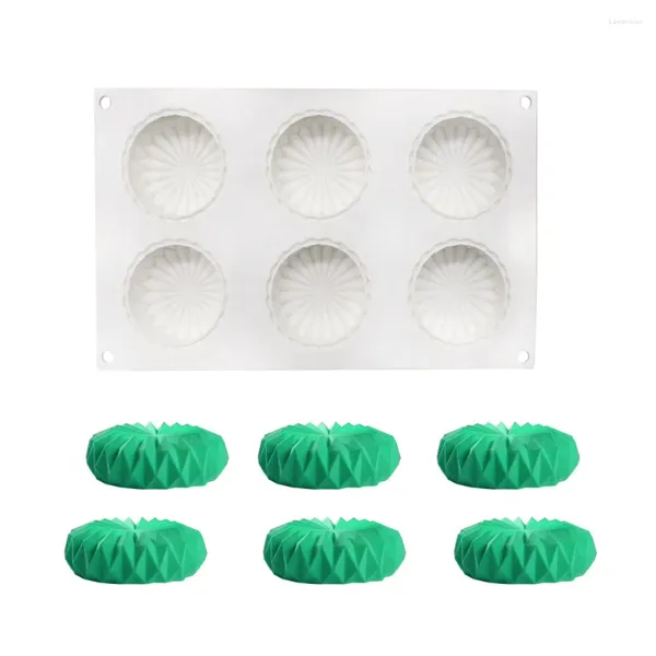 Stampi da forno 6 fori origami Circle silicone Mousse Mousse Mousse Mormo Accessori per utensili per la decorazione del sapone artigiani fai -da -te Accessori per utensili
