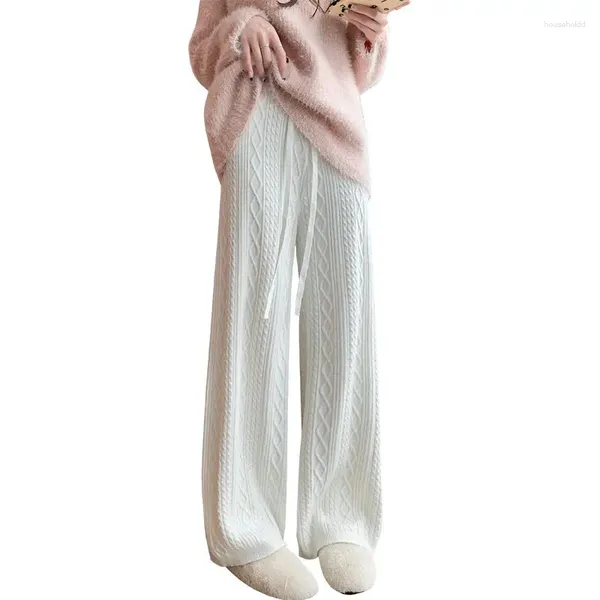 Pantaloni da donna inverno pantaloni della tuta a maglia calda invernale casual in vita alta spessa caviglia a harem a lunghezza coreana sciolta