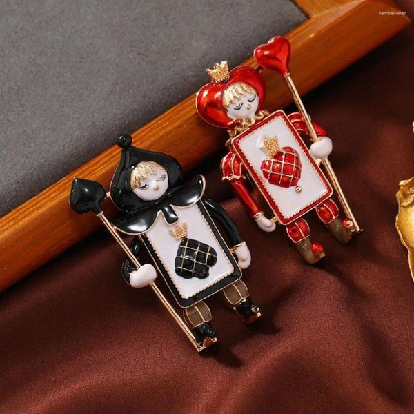 Broches Cartoon Soldier Broche Jewelry Acessórios Vintage Clete Clown Heart and Spade Creative Knight Corsage Banquet