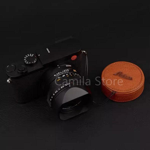 Manuel Orijinal Deri Lens Kapağı lens Su Geçirmez Koruma Kamera Kapağı Leica Q Typ16 QP Q2 Kamera Aksesuar 240327