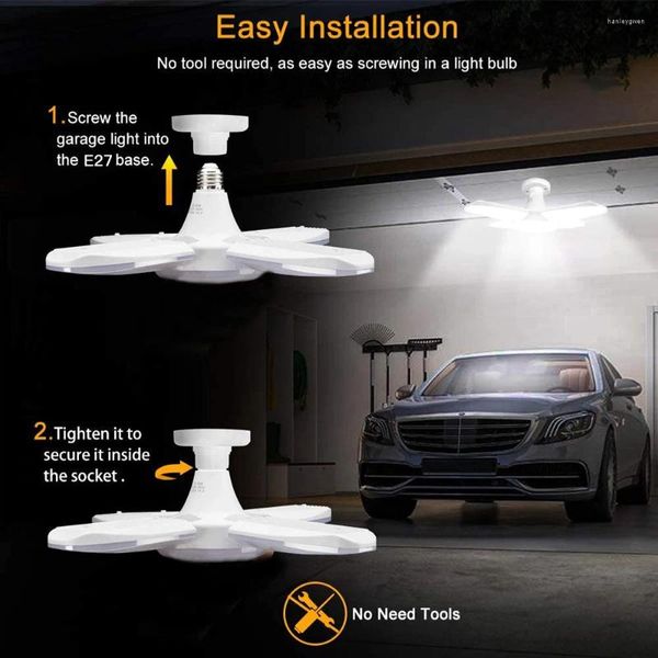 Luci a soffitto LED Garage AC85-265V Piegatura per workshop Ajustable Lighting Portable Fren Light 38W 38W