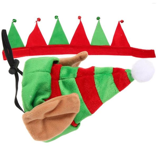 Vestuário de vestuário de cães colar de natal elf elfo figurino santa roupa natividade ornamentos de gato decoração o chapéu