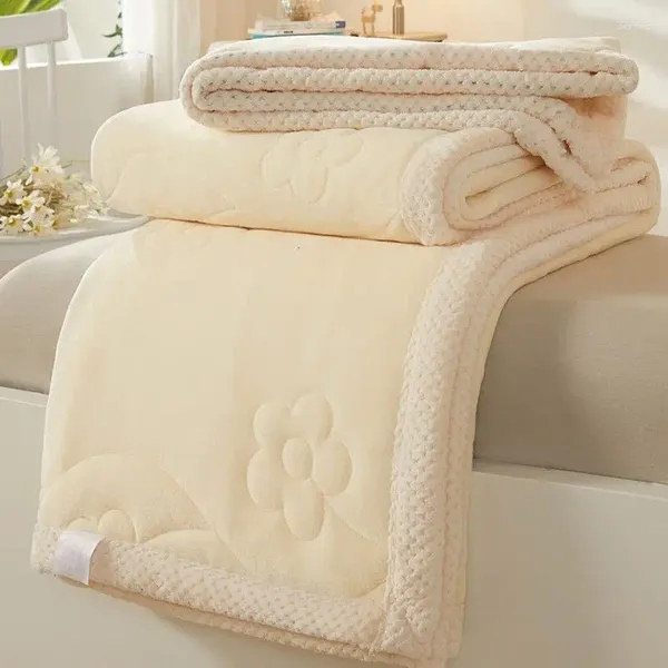 Coperte Cover coperta peluche addensate inverno divano in flanella corallo super spesso letto con trapunta bilaterali bilaterali