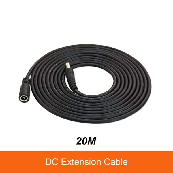 Aksesuarlar 20 Metre DC 12V Güç 10m Uzatma Kablosu 5.5mmx2.1mm DC CCTV Kamera için Fiş 12 Volt Uzatma Kablosu