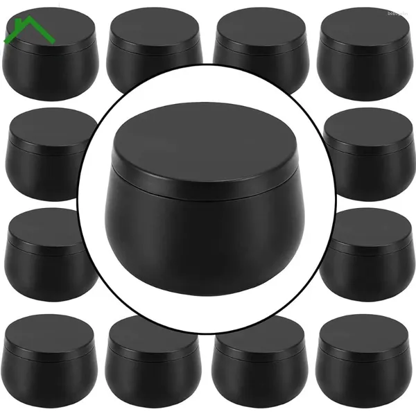 Speicherflaschen 24pcs 8 Unzen schwarze matte Kerzendosen mit Deckel 8oz Metallbehälter Gläser Kit Bulk leer für die Herstellung von Kunsthandwerk