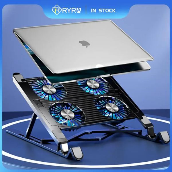 Fälle Ryra Silent Verstellbarer Laptop -Kühlständer faltbare Laptop -Kühlung Support Notebook -Ständer für 17,3 Zoll mit 2/4 Kühlventilatoren
