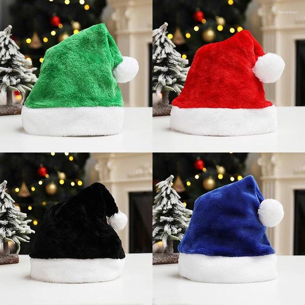 Parti Malzemeleri Moda Kadınlar Büyük Top Peluş Santa Hat Unisex Velvet Konfor Noel Şapkaları Beanie Saf Renk Çocuk Hediye Kapağı Claus