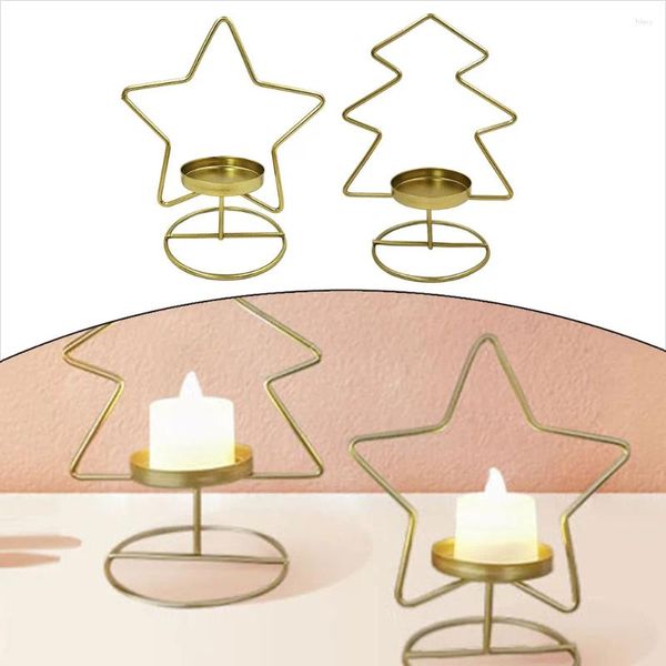 Candele -1pc supporto di natale di natale decorazione per le stelle dell'albero di Natale decorazione da tavolo da festa 8x14cm