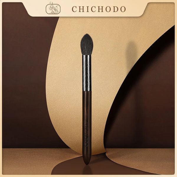 Chichodo Make-up Pinsel-luxuriöser geschnitzter Ebony Animal Hair Series-Goat Haarhaarshochscheinhüter-Pins-Kosmetik-Make-up Pen-F113 240327