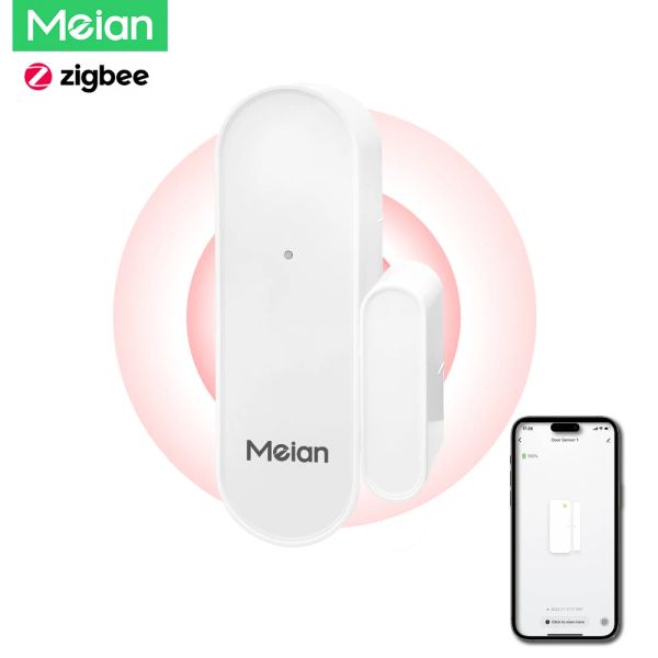 Detektor Meian ZigBee Türfenstersensor Tuya WiFi -Tür Öffnung Sensor Smart Home Security Alarm Magnetic Fenstertür Öffnen/Schließen Detektor