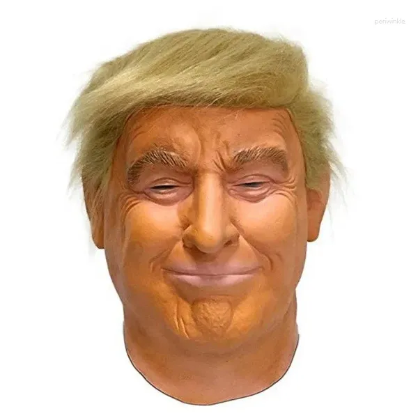 Вечеринка поставляет Trump Latex Full Head лицом человеческой маски для фестиваля Хэллоуин Пасхальный костюм Дональд Президентский Косплей фанат