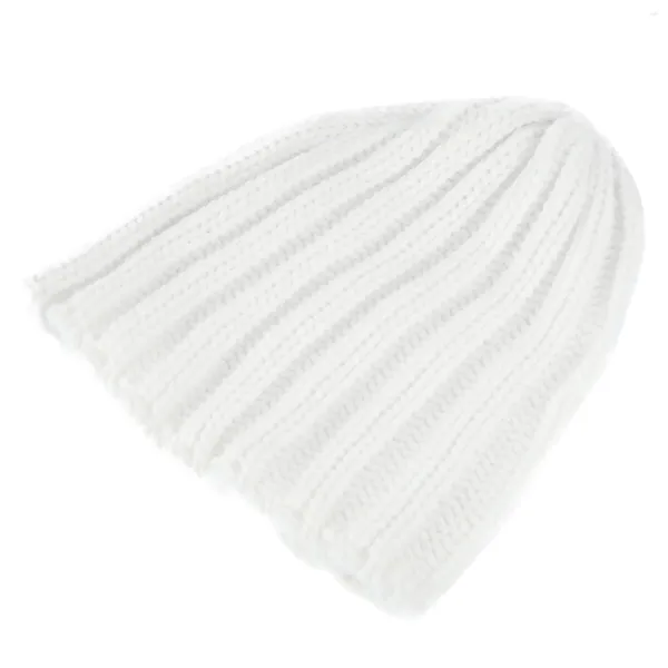 Radkappen warmer Kopfschmuck gestrickter Hut Häkelmütze Acrylfaser für Babykinder (weiß)