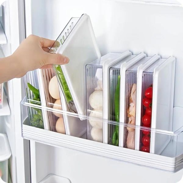 Garrafas de armazenamento 1pc Refriger transparente Refrigerador Plástico Caixa de congelador selada Fruit Fruit Dry Alimentos frescos Organizador de cozinha