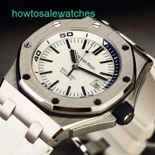 Luxo AP Wrist Watch Royal Oak Offshore Máquinas automáticas Precision Steel Date Watch 15710ST.OO.A002CA.02 DISCO BRANCO 42mm