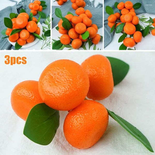 Fiori decorativi spiedini arancioni artificiali oggetti di pittura arte arredamento decorazione mandarino simulato frutta 3,7 cm