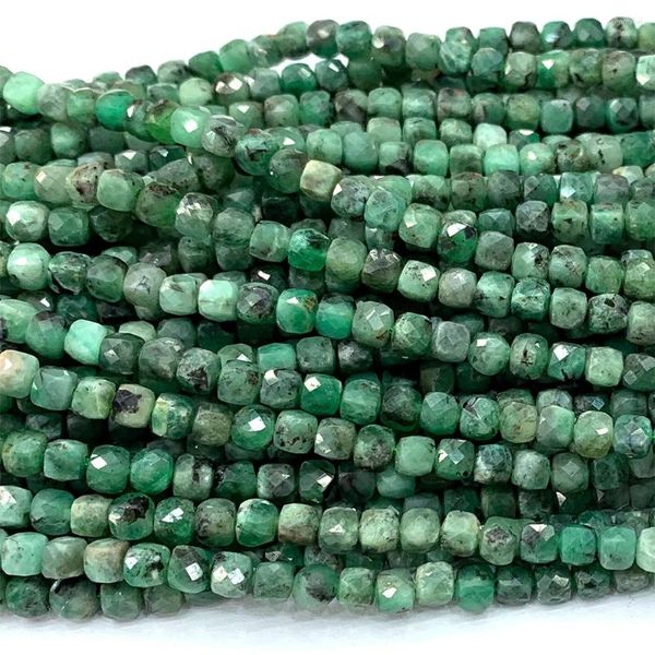 Pietre gemme sciolte vemake verde smeraldo collana naturale braccialetti anello anello fai -da -te cubo irregolare sfaccettato piccole perle per la produzione di gioielli