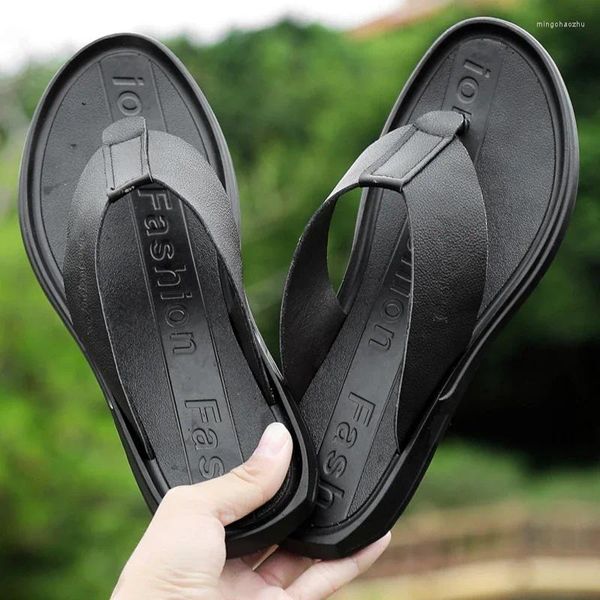 Slippers 2024 Summer Men Man para Sandals House Slipper Leather Cork Moda de borracha Flip unissex Sandaltalsslippers Mulheres homens homens