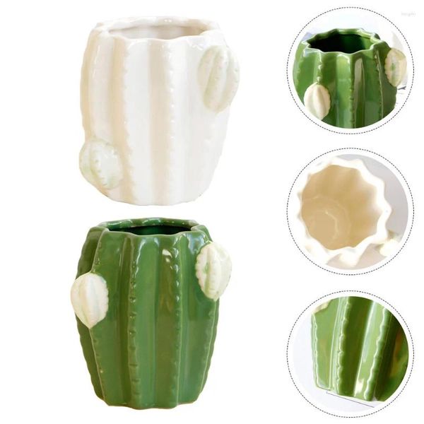 Vasos Cactus Pot Flower Recurtement Recipiente de vaso simples decoração de cerâmica Desktop Creative Decorative Decorative