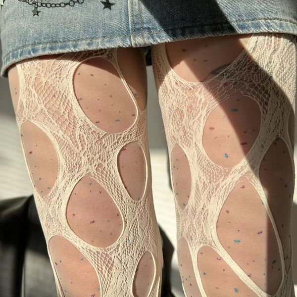 Socken Designer Frauen Unterwäsche Sockssexy Fishnet Strümpfe unregelmäßige Löcher coole Bottoming Strumpfhosen trendige Strümpfe