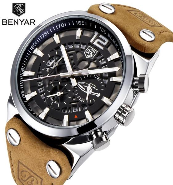 Benyar Mens Watches Top Chronograph Sport Mens Watches Fashion Waterproof Watch Relogio Masculino By5112M8934638