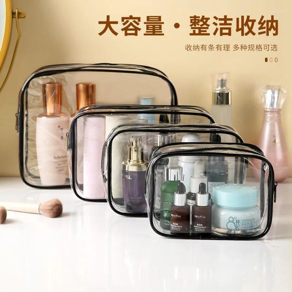 Aufbewahrungsbox-Make-up-Beutel 4-teiliges Set für Geschäftsreisen Pflege wasserdicht und tragbares PVC-Bad waschen