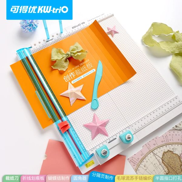 Punch Kwtrio 2023 Papel portátil Cutter placar Craft Papel Cut Dobring Rascador Caixa de presente Caixa de recortes Envelope Scrapbooking Ferramentas de artesanato