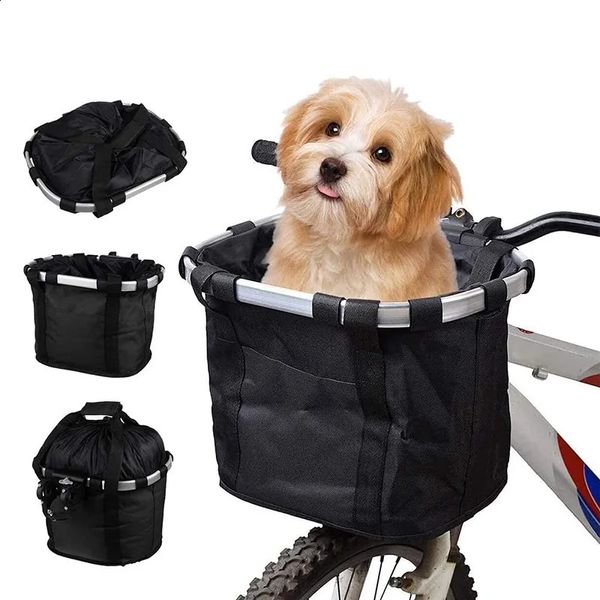 Bisiklet ön sepet bisiklet küçük evcil köpek taşıma torbası 2in1 çıkarılabilir mtb bisiklet tüp asılı kat bagaj torbası 5kg yük y240329