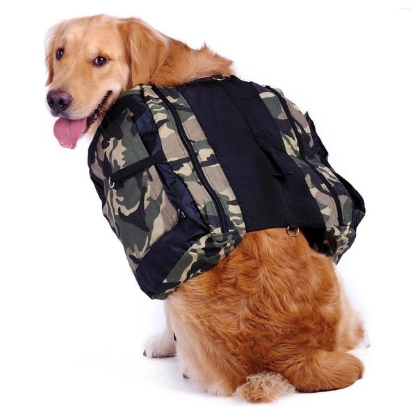 Transportador de cães de grande capacidade Pets Backpack Backpack Match Medium Travel Bag, execute esportes portáteis de camuflagem