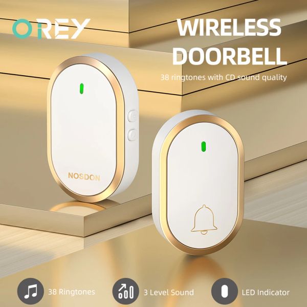 Campanello wireless wireless home home home benvenuto campanello impermeabile 300m remoto remote smart corn anello chime uk uk spina statunitense opzionale