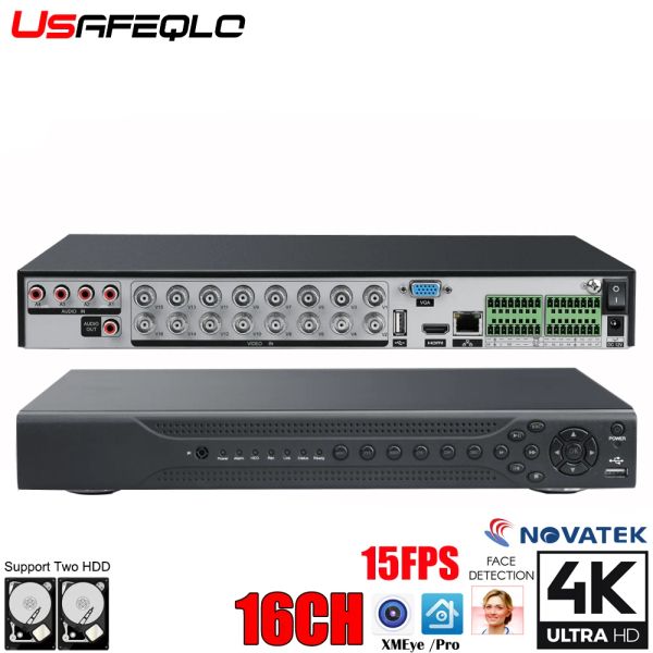 Gravador 15fps 4K 16CH CCTV DVR REGORDER 6 EM 1 HYBRID NVR DVR SUSPENHO DE SEGURANÇA 8MP XMEYE Analog Video Recorder 16 Channel 4K 4K