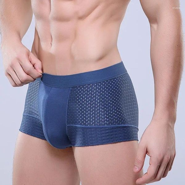 Underpants 2pcs shorts homens boxer fino roupas íntimas uselless u convexo design muito macho muito macho de tamanho grande