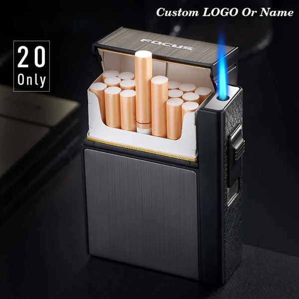 20 bastoncini di sigaretta in metallo più leggero di sigaretta turbo butano senza gadget a gas accendino