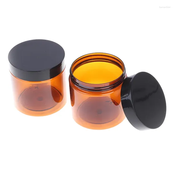 Garrafas de armazenamento 1pc 200ml âmbar marrom cosmético Face Creambottles amostra de plástico recipiente de jarra de frascos