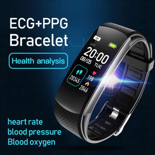 Браслеты VC16 ECG PPG Smart Bracelet Мужчины кровяное давление Smarth Watch Женщины монитор сердечного ритма.