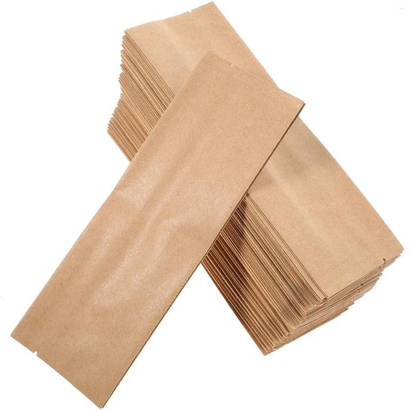 Retire os contêineres 100pcs Kraft Paper Bags Mercearia Almoço Compras de alumínio Sack de alumínio Sack Packing para o chá de frutas seco artesanato