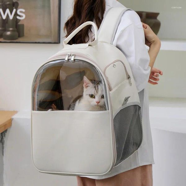 Katzenträger Rucksack tragbarer Space Pet Handtasche Super atmungsaktives süße transparente Trägerbeutel Travel Accessoires