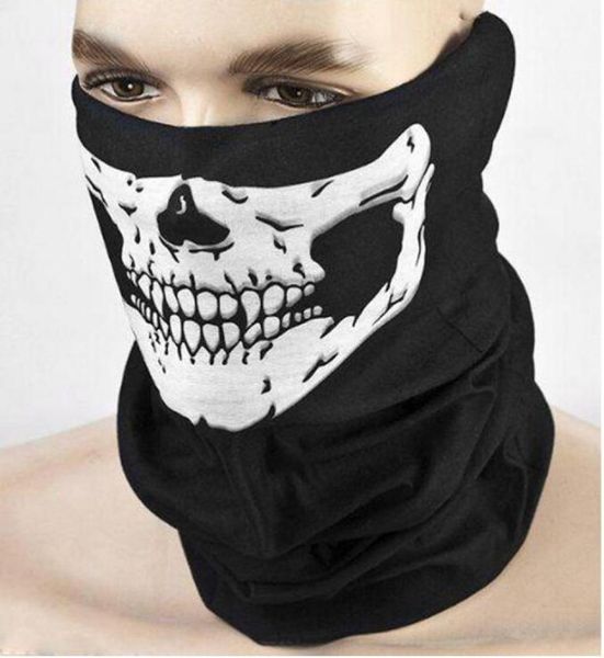 Unisex Schädel halbe Gesichtsmaske Motorrad -Zyklus Ring Schal Bandana Anti -Staubmundgesichtsmasken Schals Sport Ski Biker Stirnband 1049314