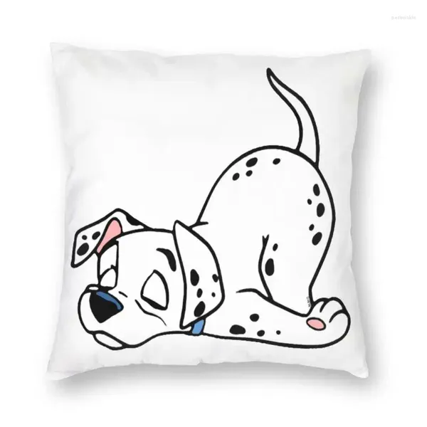 Travesseiro engraçado dalmácia cachorro sono arremesso de casca decoração casa tampa de padrões de desenhos animados personalizados 40x40cm Cobertura de travesseiro para sala de estar