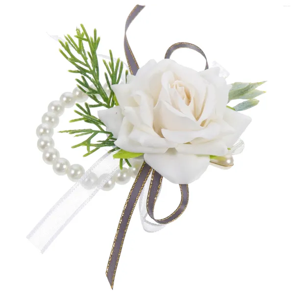 Flores decorativas Flor de pulso Bracelete falso para a pulseira Decoração de pulseira Acessório de figurino Roupas de pulseira de dama de honra