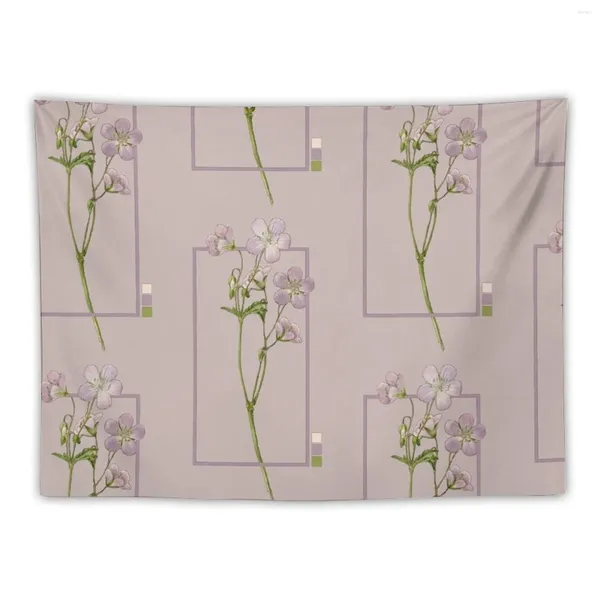 Taquestres Pink Winter Floral Design Tapestry Decor de parede pendurado para decorar os enfeites da sala