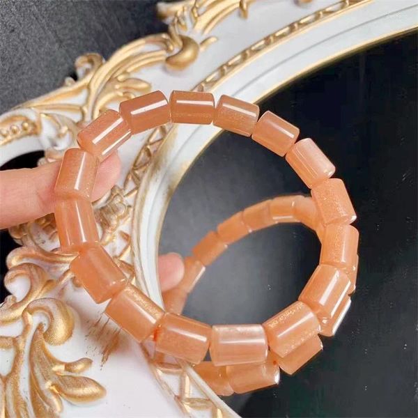 Dekorative Figuren natürlicher Sonnenbräunei Eimer Perlen Armband handgefertigte Kristallschmuck Stretch Bangle Kinder Geburtstagsgeschenk 1pcs