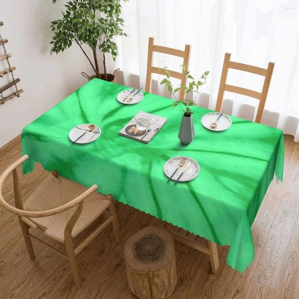 Tischtuch grüne Krawattenfarbstoff rechteckige Tischdecke Spiralwirbel Grafik Cover für Events Weihnachtsfeier Mode Polyester