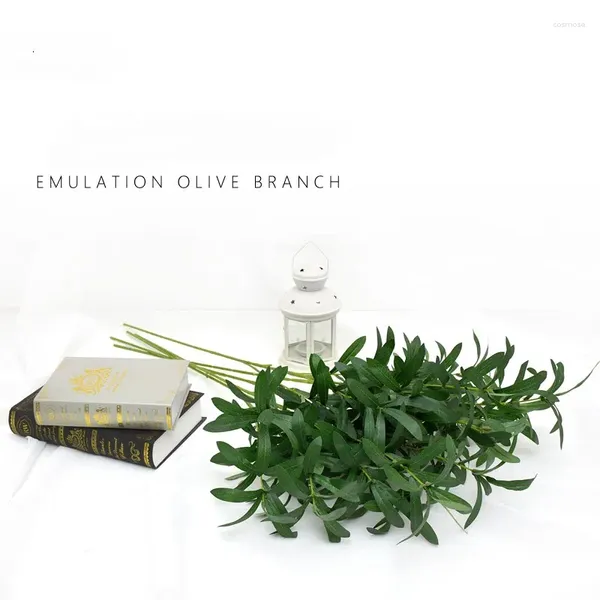 Dekorative Blumen Simulation Olive Zweig 10 Forks Blattpflanze DIY Home Hochzeitsfeier Dekoration